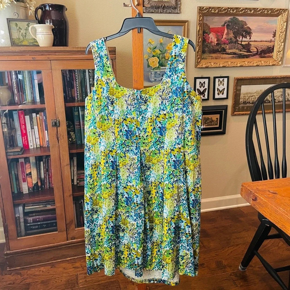 Nine West women’s plus sleeveless dress pockets wedding guest SZ 20W blue green - Picture 9 of 11